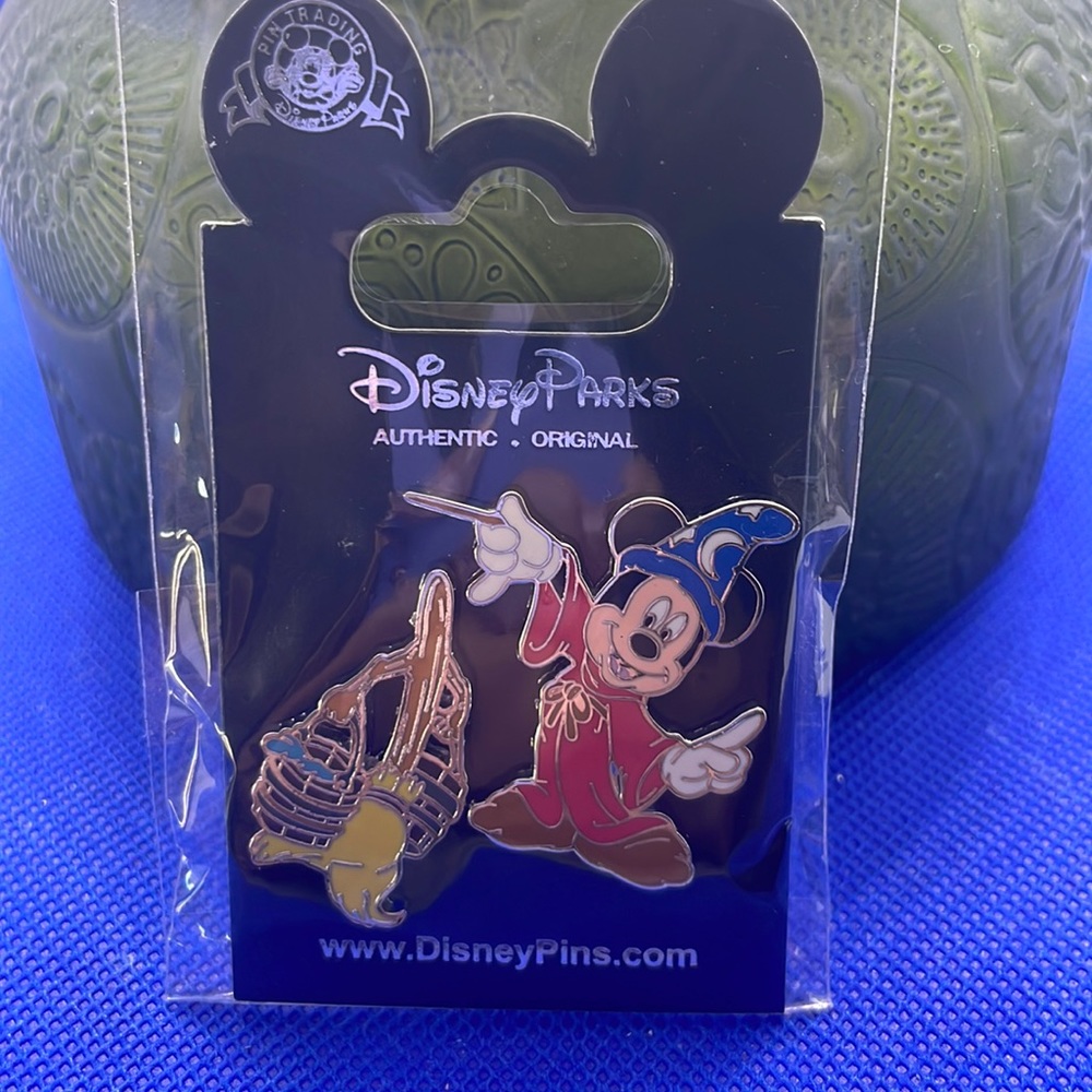 Mickey with a Wand and a Broom with Buckets Disney Trading Pin